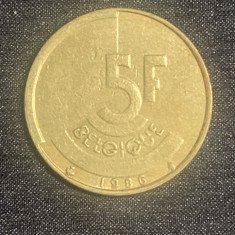 Moneda 5 franci 1986 Belgia