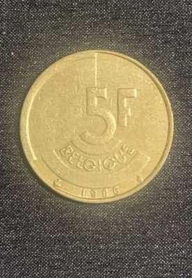 Moneda 5 franci 1986 Belgia foto