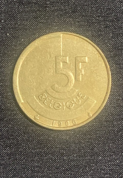 Moneda 5 franci 1986 Belgia