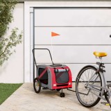 vidaXL Remorcă de bicicletă animale portocaliu/gri, textil oxford/fier