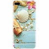 Husa silicon pentru Apple Iphone 7 Plus, Blue Wood Seashells Sea Star