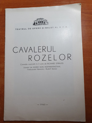 program teatrul de opereta si balet al RPR 1962- cavalerul rozelor foto