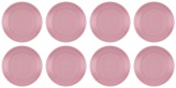Set de 8 farfurii din plastic roz pudrat, diametru 23 cm