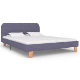 Cumpara ieftin Cadru de pat fara saltea tesatura gri deschis 135x190 cm