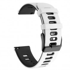 Curea din silicon compatibila cu Fossil Sport Smartwatch 43mm, Telescoape QR, 22mm, Ivory White