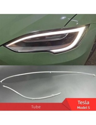 Set fibra reparatie lumini de zi DRL far stanga Tesla Model S 2017-2023 foto