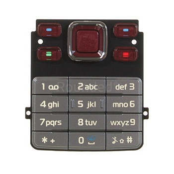Tastatura Nokia 6300 Latin Argintiu-Roșu foto
