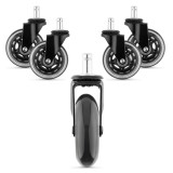 Set 5 Roti pentru scaun de birou tija 10mm/75mm, Rotabile la 360&deg;, Kwmobile, 53129.01