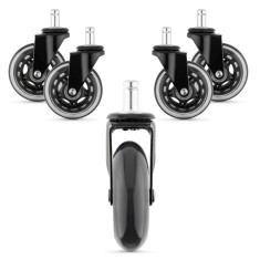 Set 5 Roti pentru scaun de birou tija 10mm/75mm, Rotabile la 360&deg;, Kwmobile, 53129.01