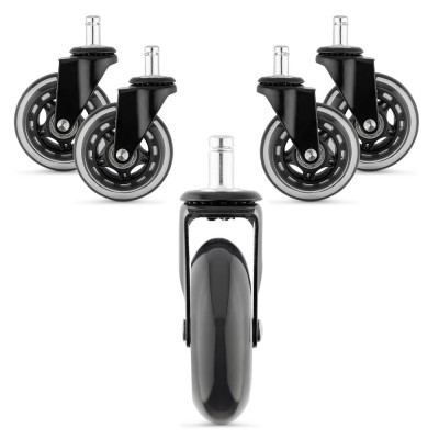 Set 5 Roti pentru scaun de birou tija 10mm/75mm, Rotabile la 360&amp;deg;, Kwmobile, 53129.01 foto