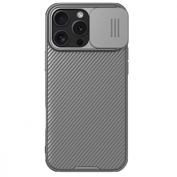 Husa Nillkin CamShield PRO pentru Apple iPhone 16 Pro Max, gri titan