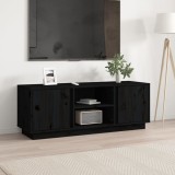 Cumpara ieftin Comodă TV, negru, 110x35x40,5 cm, lemn masiv de pin