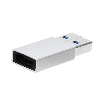 Adaptor MTP USB 3.0 la USB Type C,Metalic, Silver, Incarcare + Transfer Date foto