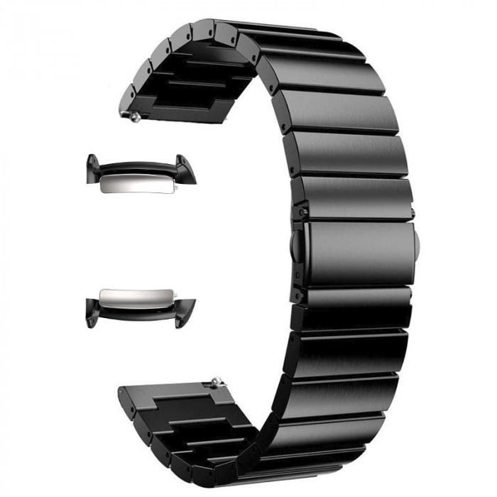 Curea metalica, adaptoare compatibile Samsung Gear Fit 2, Black