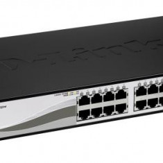 D-link switch dgs-1210-24 20 porturi gigabit 4 porturi combo1000baset/sfp capacity 48gbps 8k mac 19 rackmount