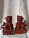 2 statui vechi, China c&acirc;ini Foo, dragoni de paza, Animale, Piatra, Asia