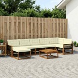 vidaXL Set de canapele de exterior cu pernă 8 pcs Natural și Crem 3381582