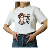 Tricou Dama alb, Retro American original, gluma sarcastica, marimea M