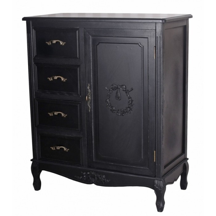 Comoda din lemn masiv negru HMD324