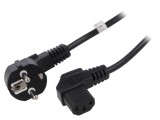 Cablu CEE 7/7 unghi 90&deg; cu ştecăr IEC C13 mamă PVC