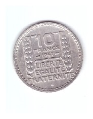 Moneda Franta 10 francs/franci 1947 B, stare buna, curata