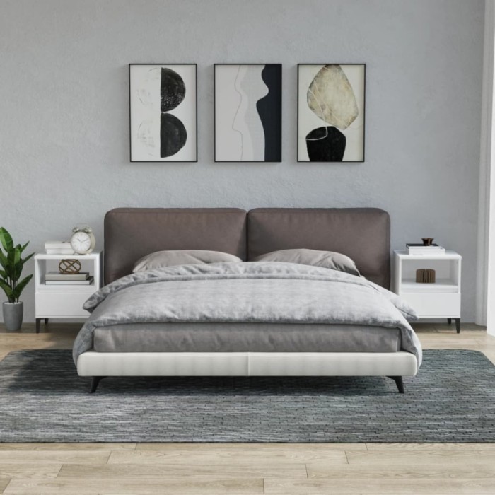Gossi noptiere, 2 buc., alb, 40x35x50 cm
