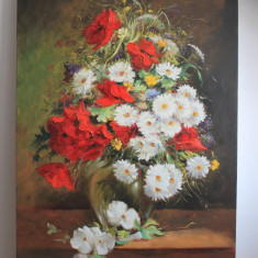 Tablou cu Flori, Pictura cu Maci si margarete, Tablou flori in vaza Galerie arta