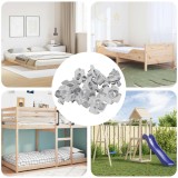 vidaXL T-nut cu prongs 7200 pcs Argintiu M6 mm Oțel 864997