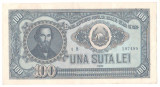 SV * Romania 100 LEI 1952 * Serie albastra * VF ++