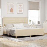 VidaXL Cadru de pat, crem, 200x200 cm, textil