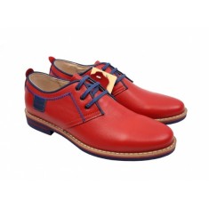 Pantofi barbati, casual din piele naturala Rosu 501RBOXBL foto