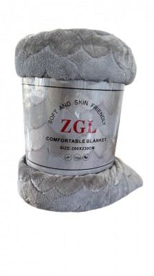 Patura Cocolino Groasa, 200x230cm, model inimioare, Gri neutru foto