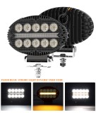 Cumpara ieftin Proiector LED cu Lumina Alba si DRL Portocalie, 2000LM, 9-30V, Rezistent la Apa IP67