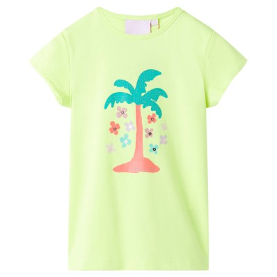 Tricou pentru copii, galben neon, 92 foto