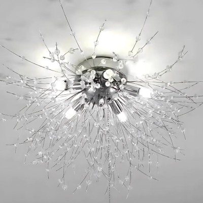 Candelabru Cristal RONDO Vivace, 6x G9, Diametru 49cm, Argintiu Lucios foto