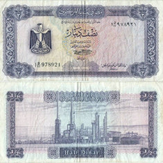 1972 , ½ dinar ( P-34b ) - Libia
