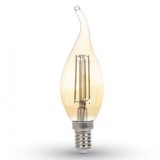 Bec LED E14 4W alb cald cu filament 2200K V-TAC, Vtac