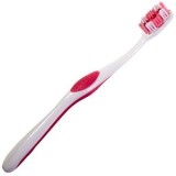 Perie de dinti 2 in 1, Roz, cu curatitor de limba, CMCLASS