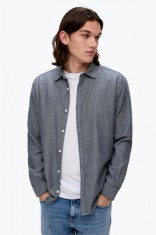 Camasa barbati din bumbac cu croiala Regular fit gri inchis, L