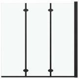 Cumpara ieftin Cabina de dus pliabila, 3 panouri, negru, 130 x 138 cm, ESG