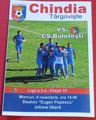 Program meci fotbal &amp;quot;CHINDIA&amp;quot; TARGOVISTE - CS BALOTESTI (08.11.) foto
