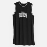 Rochie Sport și Relaxată de Vară &icirc;n Negru cu Imprimeu Brooklyn, CMCLASS