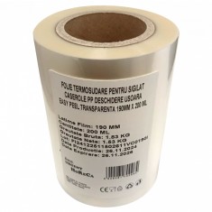 Folie termosudare, pentru sigilat caserole PP, Easy Peel 190MM X 200 ML