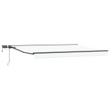 vidaXL Marchiza Manuala cu LED-uri Alb 4.5x3 m Cadru Aluminiu Tesatura Poliester Retractabila