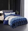 Lenjerie de pat pentru o persoana cu 2 huse de perna patrata, Carwin, bumbac mercerizat, multicolor