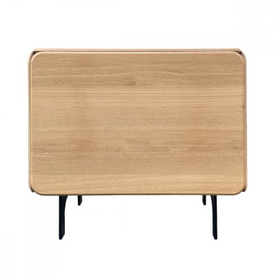 Comoda ROUND cu 1 modul 80X40 cm din lemn masiv de stejar pentru living sau dormitor culoare natur foto