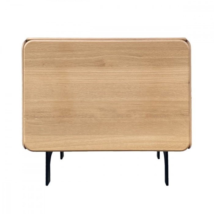 Comoda ROUND cu 1 modul 80X40 cm din lemn masiv de stejar pentru living sau dormitor culoare natur