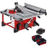 Einhell TE-TS 36/210 Li PXC + Twinpack + 4514095 - Fierastrau circular de masa 210x30 mm + Set 2 acumulatori si incarcator Li-Ion 18 V 4 Ah