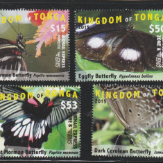 Tonga 2015-Fauna,Fluturi,serie 4 valori,(partea a II-a),dant,,MNH,Mi.2050-2053