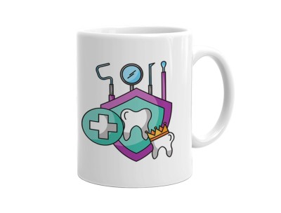 Cana alba personalizata medic stomatolog 3, INOVATIX&amp;reg;. 330ml foto